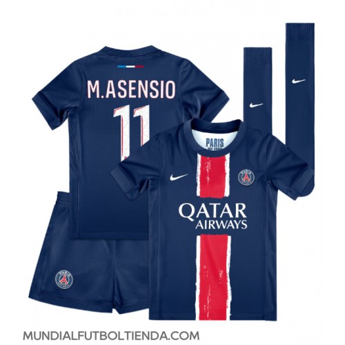 Camiseta Paris Saint-Germain Marco Asensio #11 Primera Equipación Replica 2024-25 para niños mangas cortas (+ Pantalones cortos)